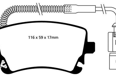 EBC 09-11 Audi A6 Quattro 3.0 Supercharged Yellowstuff Rear Brake Pads - Brakes Rotors &