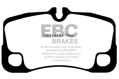 EBC 09-12 Porsche 911 (997) (Cast Iron Rotor only) 3.6 Carrera 2 Yellowstuff Rear Brake Pads - Brakes Rotors &
