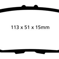 EBC 09-14 Acura TL 3.5 Yellowstuff Rear Brake Pads - Brakes Rotors &