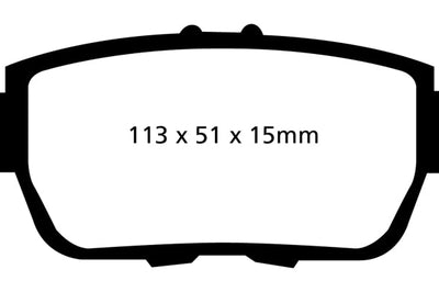 EBC 09-14 Acura TL 3.5 Yellowstuff Rear Brake Pads - Brakes Rotors &