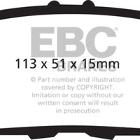 EBC 09-14 Acura TL 3.5 Yellowstuff Rear Brake Pads - Brakes Rotors &
