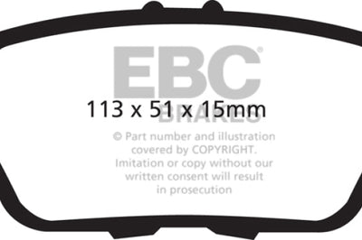 EBC 09-14 Acura TL 3.5 Yellowstuff Rear Brake Pads - Brakes Rotors &