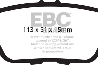 EBC 09-14 Acura TL 3.5 Yellowstuff Rear Brake Pads - Brakes Rotors &