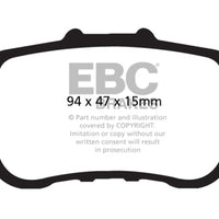 EBC 09-14 Acura TSX 2.4 Yellowstuff Rear Brake Pads - Brakes Rotors &