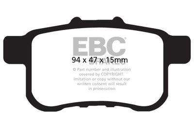 EBC 09-14 Acura TSX 2.4 Yellowstuff Rear Brake Pads - Brakes Rotors &