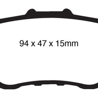 EBC 09-14 Acura TSX 2.4 Yellowstuff Rear Brake Pads - Brakes Rotors &