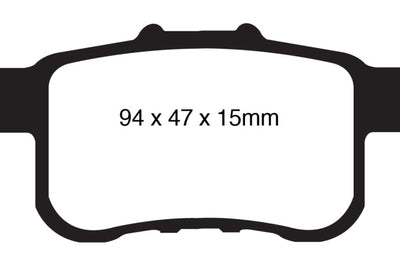 EBC 09-14 Acura TSX 2.4 Yellowstuff Rear Brake Pads - Brakes Rotors &