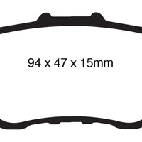 EBC 09-14 Acura TSX 2.4 Yellowstuff Rear Brake Pads - Brakes Rotors &