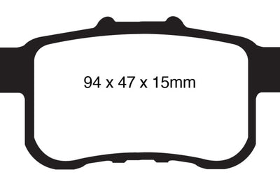EBC 09-14 Acura TSX 2.4 Yellowstuff Rear Brake Pads - Brakes Rotors &