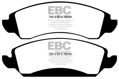 EBC 09-14 Cadillac Escalade 6.0 Hybrid Greenstuff Front Brake Pads - Brakes Rotors &