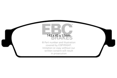 EBC 09-14 Cadillac Escalade 6.0 Hybrid Greenstuff Rear Brake Pads - Brakes Rotors &