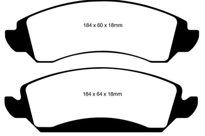 EBC 09-14 Cadillac Escalade 6.0 Hybrid Yellowstuff Front Brake Pads - Brakes Rotors &