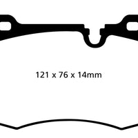 EBC 09-14 Mini Hardtop 1.6 Turbo J.C Works Yellowstuff Front Brake Pads - Brakes Rotors &