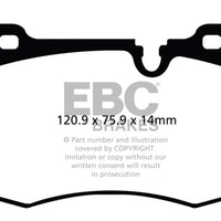 EBC 09-14 Mini Hardtop 1.6 Turbo J.C Works Yellowstuff Front Brake Pads - Brakes Rotors &