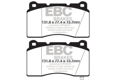 EBC 09 + Hyundai Genesis Coupe 2.0 Turbo (Brembo) Redstuff Front Brake Pads - Brakes Rotors &