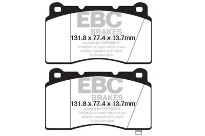 EBC 09 + Hyundai Genesis Coupe 2.0 Turbo (Brembo) Yellowstuff Front Brake Pads - Brakes Rotors &