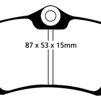 EBC 10-13 Audi A3 2.0 TD Yellowstuff Rear Brake Pads - Brakes Rotors &