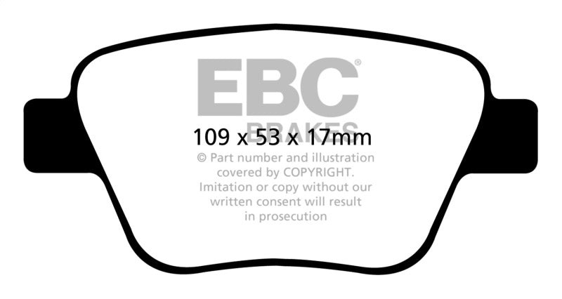 EBC 10-13 Audi A3 2.0 Turbo (Bosch rear caliper) Yellowstuff Rear Brake Pads - Brakes Rotors &