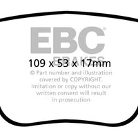 EBC 10-13 Audi A3 2.0 Turbo (Bosch rear caliper) Yellowstuff Rear Brake Pads - Brakes Rotors &