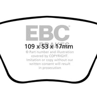EBC 10-13 Audi A3 2.0 Turbo (Bosch rear caliper) Yellowstuff Rear Brake Pads - Brakes Rotors &