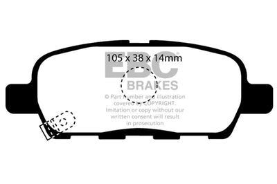 EBC 10-13 Infiniti FX35 3.5 Greenstuff Rear Brake Pads - Brakes Rotors &