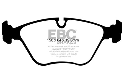 EBC 10-14 BMW X5 4.4 Twin Turbo (50) Yellowstuff Front Brake Pads - Brakes Rotors &