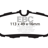 EBC 10-14 Ford Mustang 3.7 Yellowstuff Rear Brake Pads - Brakes Rotors &