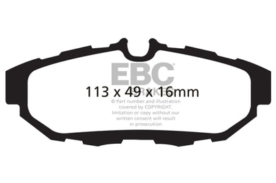 EBC 10-14 Ford Mustang 3.7 Yellowstuff Rear Brake Pads - Brakes Rotors &