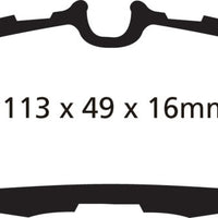 EBC 10-14 Ford Mustang 3.7 Yellowstuff Rear Brake Pads - Brakes Rotors &