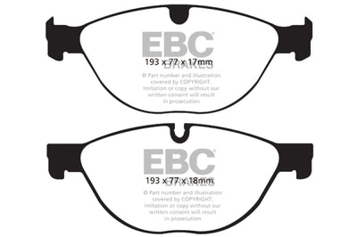 EBC 10-15 Jaguar XF 5.0 Supercharged (470) Yellowstuff Front Brake Pads - Brakes Rotors &