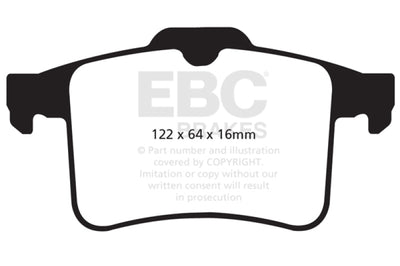 EBC 10-15 Jaguar XF 5.0 Supercharged (470) Yellowstuff Rear Brake Pads - Brakes Rotors &