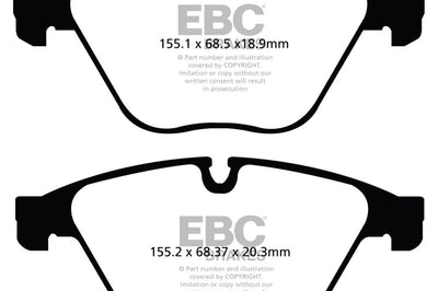 EBC 10 + BMW 535i 3.0 Turbo (F10) Yellowstuff Front Brake Pads - Brakes Rotors &