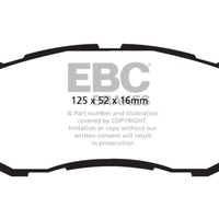 EBC 10 + Ford Fiesta 1.6L (Excl ST) Yellowstuff Front Brake Pads - Brakes Rotors &