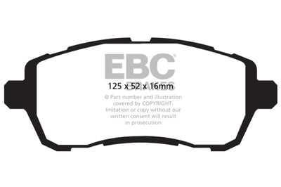 EBC 10 + Ford Fiesta 1.6L (Excl ST) Yellowstuff Front Brake Pads - Brakes Rotors &
