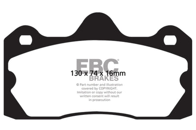 EBC 10 + Lotus Evora 3.5 Yellowstuff Rear Brake Pads - Brakes Rotors &