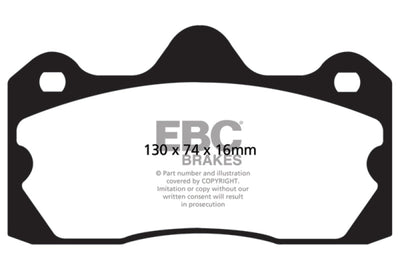 EBC 10 + Lotus Evora 3.5 Yellowstuff Rear Brake Pads - Brakes Rotors &