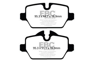 EBC 10 + Mini Countryman 1.6 Cooper Redstuff Rear Brake Pads - Brakes Rotors &