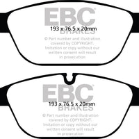 EBC 11-12 Audi A8 Quattro 3.0 Supercharged Yellowstuff Front Brake Pads - Brakes Rotors &
