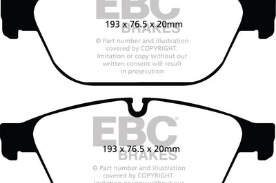 EBC 11-12 Audi A8 Quattro 3.0 Supercharged Yellowstuff Front Brake Pads - Brakes Rotors &