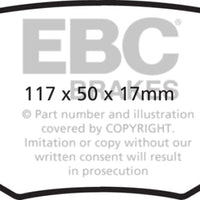 EBC 11-14 Ford Edge 2.0 Turbo Yellowstuff Rear Brake Pads - Brakes Rotors &