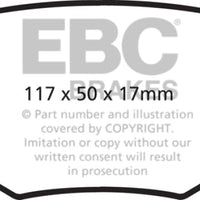 EBC 11-14 Ford Edge 2.0 Turbo Yellowstuff Rear Brake Pads - Brakes Rotors &