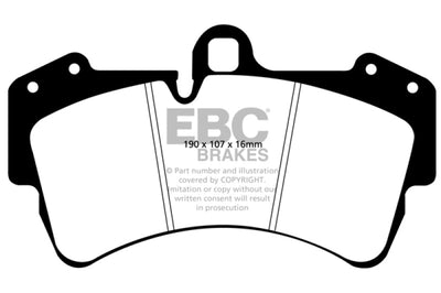 EBC 11-15 Audi Q7 3.0 Supercharged Yellowstuff Front Brake Pads - Brakes Rotors &