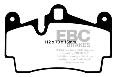EBC 11-15 Audi Q7 3.0 Supercharged Yellowstuff Rear Brake Pads - Brakes Rotors &