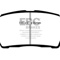 EBC 11-15 Scion IQ 1.3 Yellowstuff Front Brake Pads - Brakes Rotors &