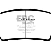 EBC 11-15 Scion IQ 1.3 Yellowstuff Front Brake Pads - Brakes Rotors &