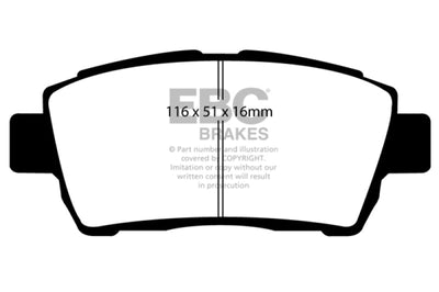 EBC 11-15 Scion IQ 1.3 Yellowstuff Front Brake Pads - Brakes Rotors &