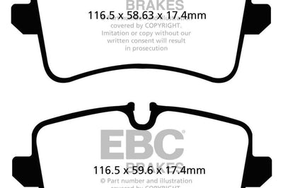 EBC 11 Audi A6 2.0 Turbo Redstuff Rear Brake Pads - Brakes Rotors &