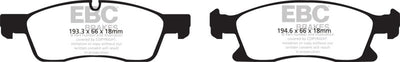 EBC 11 + Dodge Durango 3.6 Greenstuff Front Brake Pads - Brakes Rotors &
