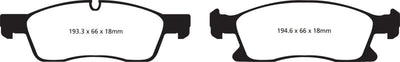 EBC 11 + Dodge Durango 3.6 Yellowstuff Front Brake Pads - Brakes Rotors &