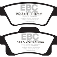 EBC 11 + Dodge Durango 3.6 Yellowstuff Rear Brake Pads - Brakes Rotors &